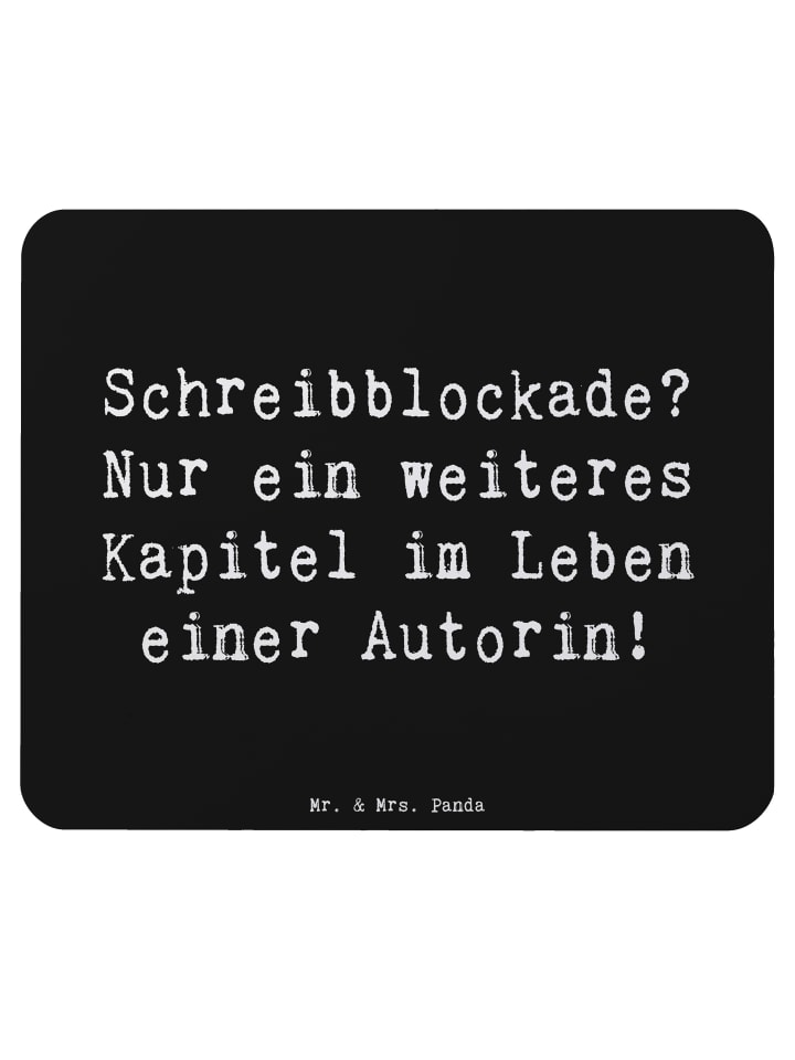 Mousepad Spruch Autorin Kapitel mit Spruch in Schwarz