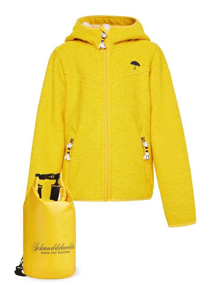 Mädels Blouson + Tagesrucksack - Set in Dunkelgelb Melange
