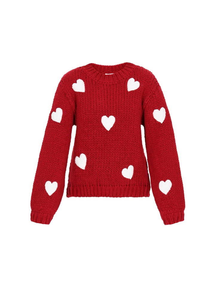 Women Sweater in red white