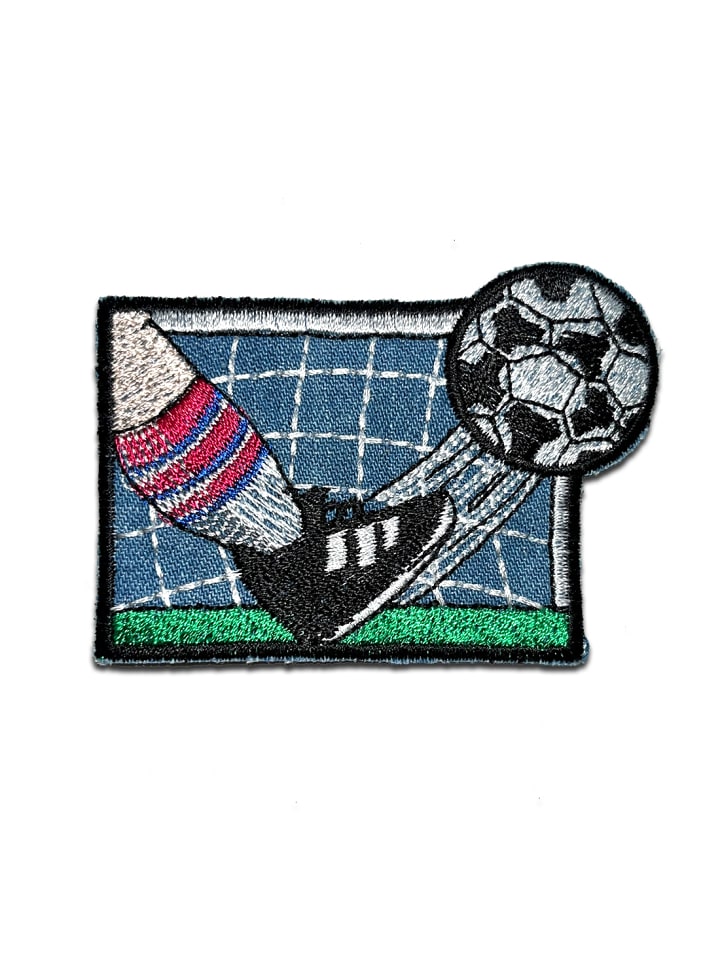 Fußball Kinder SpielApplikation Bügelbild inSchwarz
