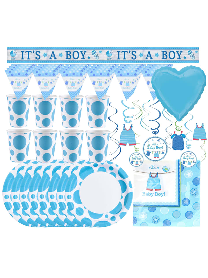 Babyparty-Set It's a Boy 47-teilig Gender Reveal Party in blau