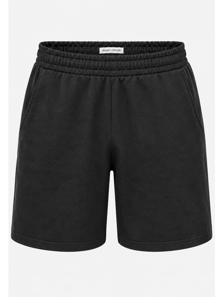 Sweatshorts - Kurze Hose im lockeren Relaxed-Fit in Black
