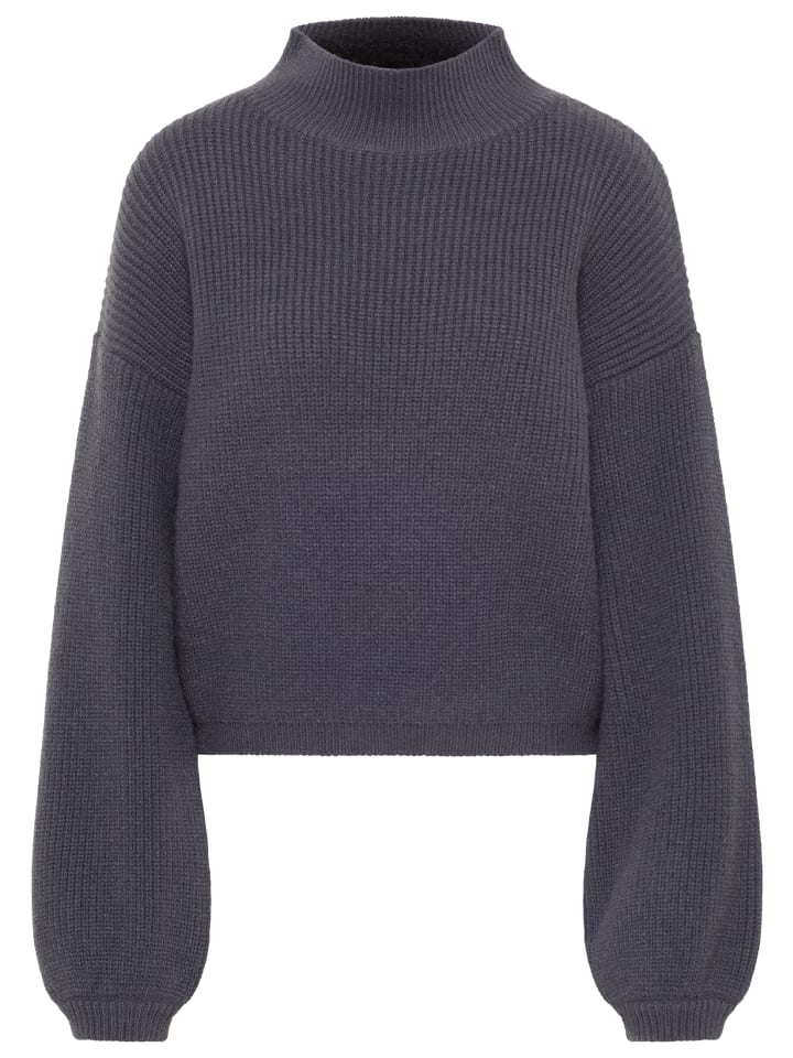Damen Strick Pullover in Graublau