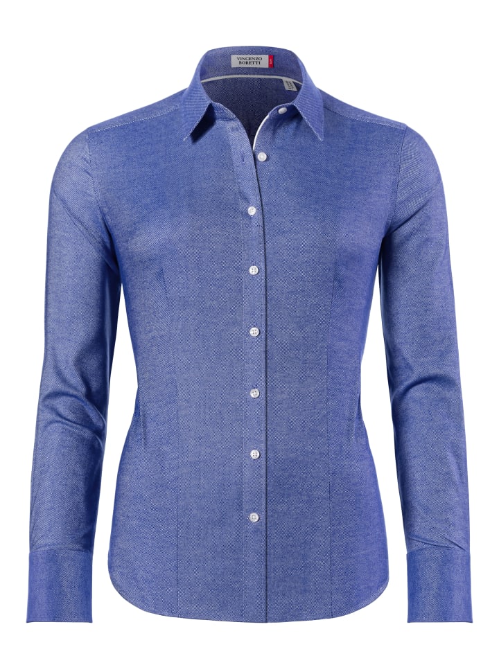 Bluse leicht tailliert in blau