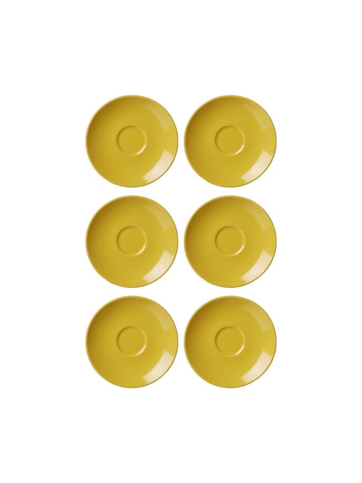 6er Set Espressountertassen Doppio in Gelb ø 12 cm