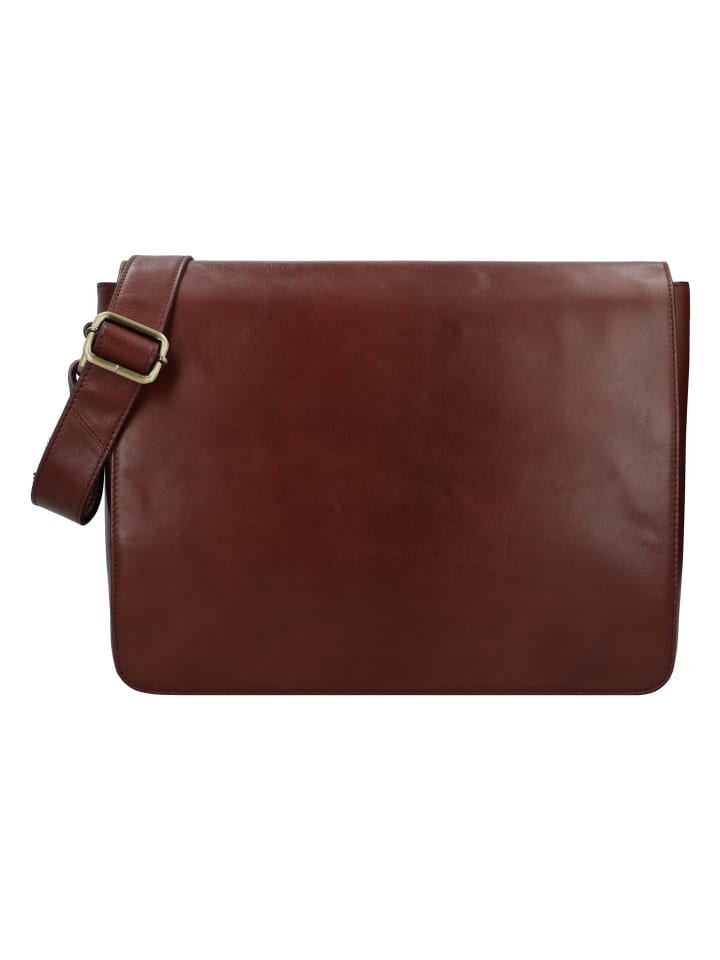Cambridge Messenger Leder 38 cm Laptopfach rotbraun