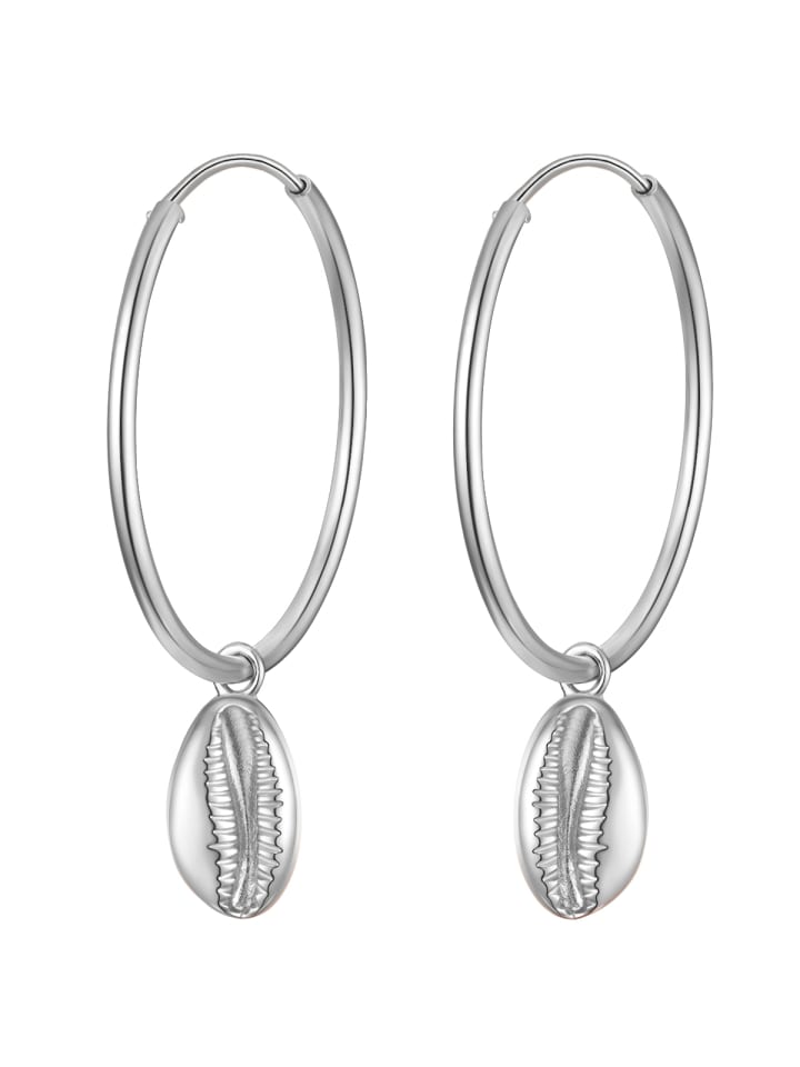 Creolen Muschel aus Sterling Silber in silber