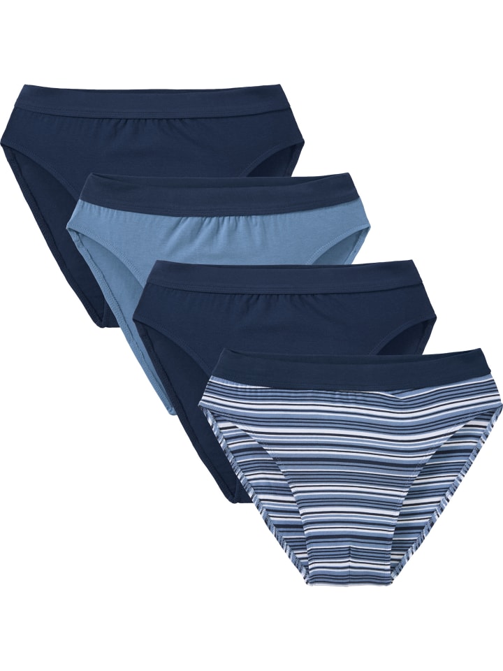 Baumwolle, Single-Jersey Slip 4er-Pack in marine