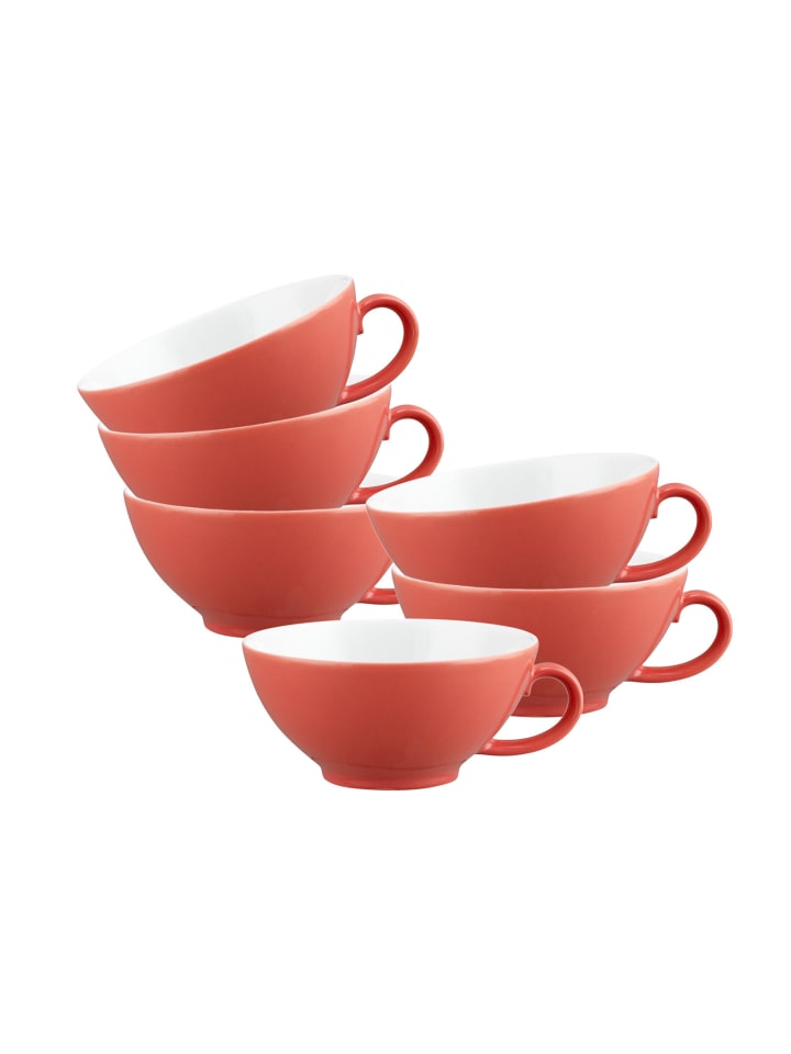 6er Set Teetassen Liberty Pure Colors in Flamingo Red 140 ml