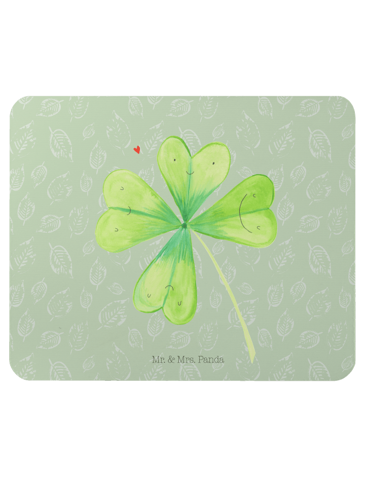 Mousepad Blume Kleeblatt ohne Spruch in Blattgrün