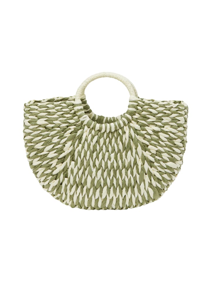 Women Handbag in Green Offwhite