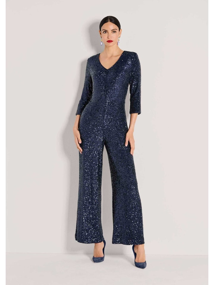 Eleganter Pailletten-Einteiler in darkblue