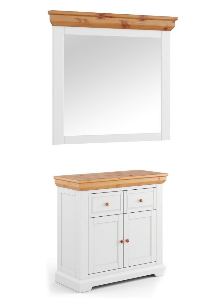 Garderoben-Set Marone weiß / Kiefer Natur 95 / 42 / 92cm