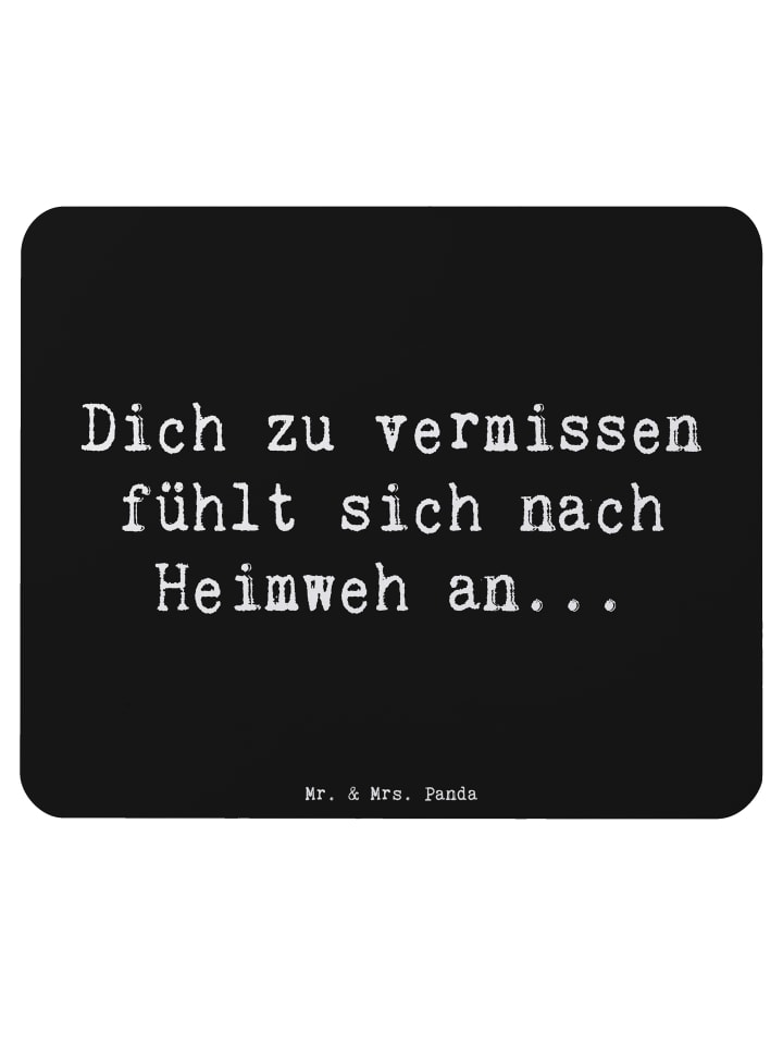 Mauspad Spruch Heimweh Sehnsucht mit Spruch in Schwarz