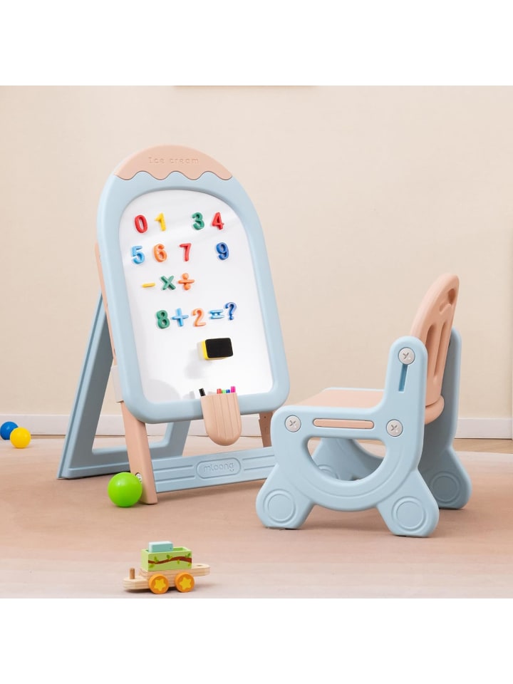 Kinder Staffelei mit Stuhl in Blau