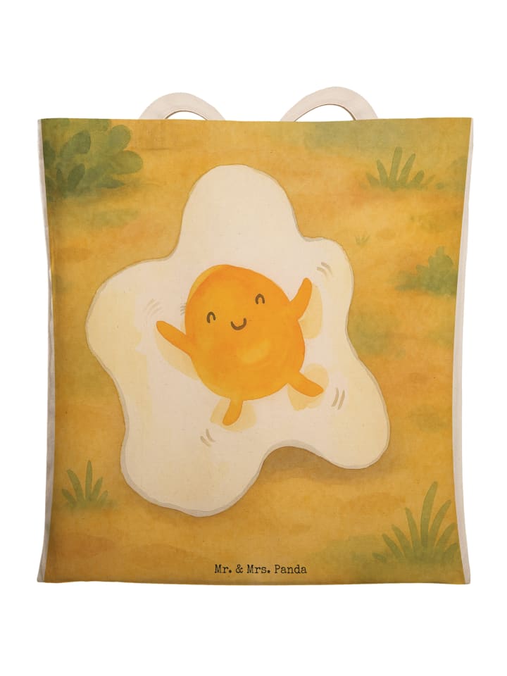 Tote Bag Spiegelei Ei Design ohne Spruch in Weiß