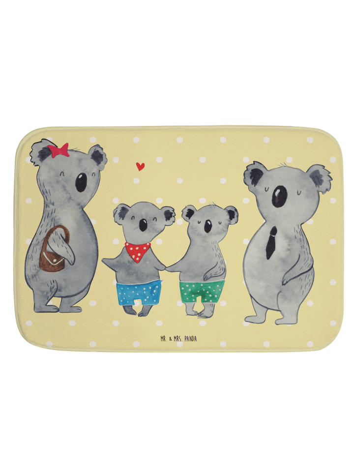 Badematte Koala Familie zwei ohne Spruch in Gelb Pastell