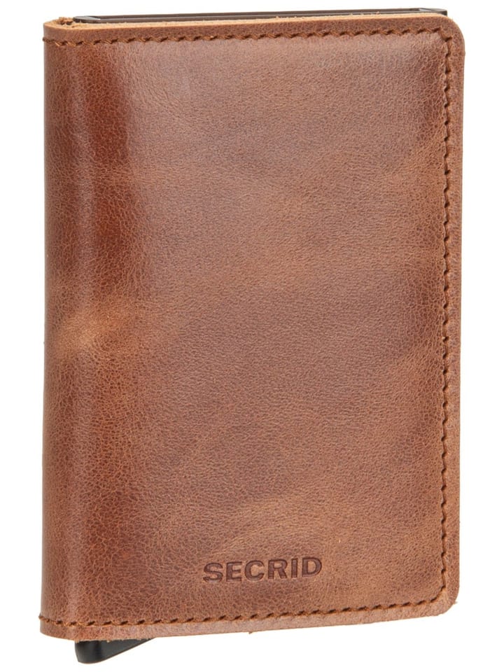 Geldbörse Slimwallet Vintage in Cognac-Brown