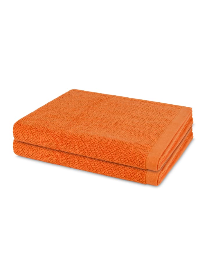2 X Duschtuch im Set Bliss in Orange