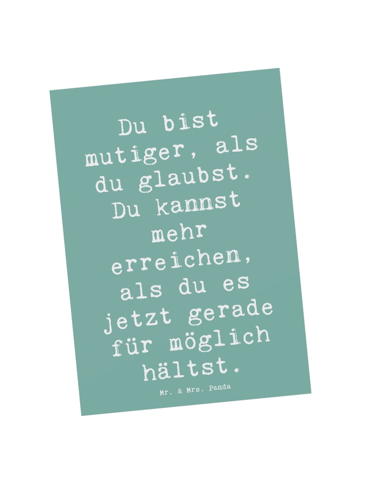 Postkarte Spruch Mut und Tapferkeit mit Spruch in Meeresbrise