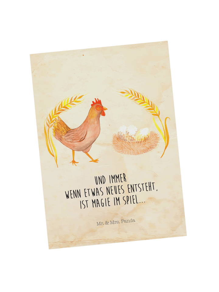 Ansichtskarte Huhn Stolz mit Spruch in Vintage
