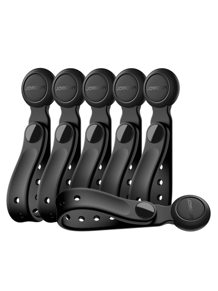 Joyroom JR-ZS422 Silikon-Kabelbinder mit Magnet, 6er-Set Weiß in Schwarz