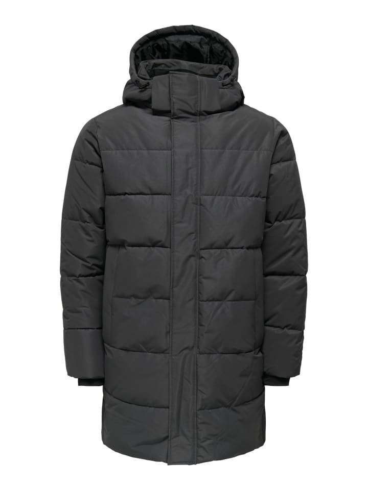 Daunenjacke in Grey Pinstripe 1