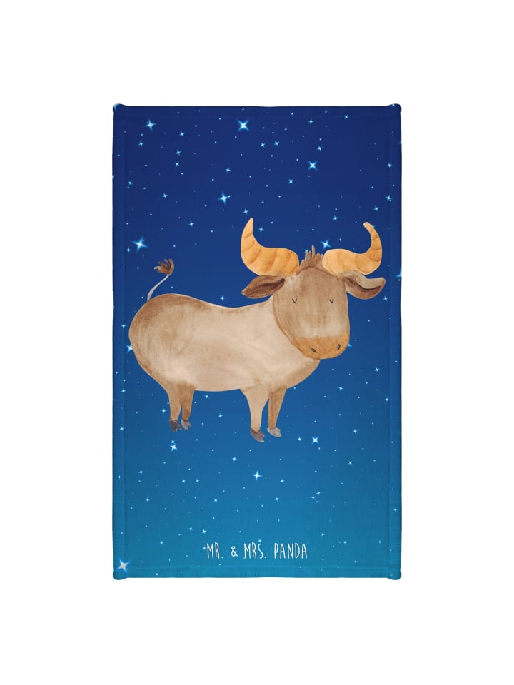 Handtuch Sternzeichen Stier ohne Spruch in Sternenhimmel Blau