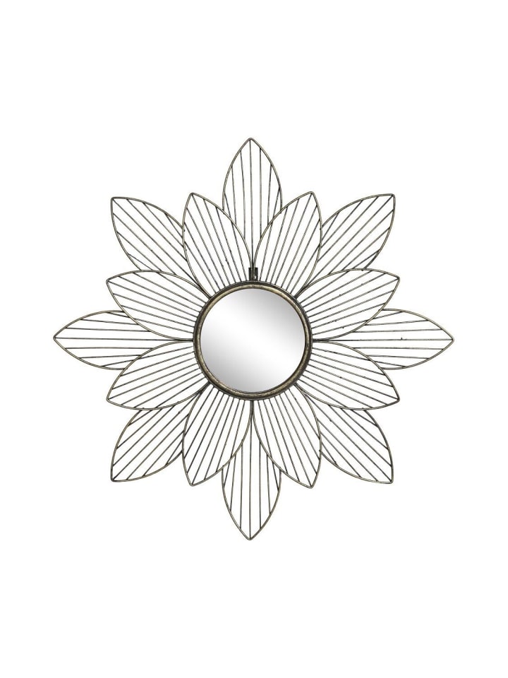 Spiegel mit Blumendekoin antique messing