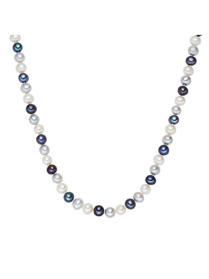 Perlen-Kette aus Sterling Silber mit Süßwasser-Zuchtperle in multicolor