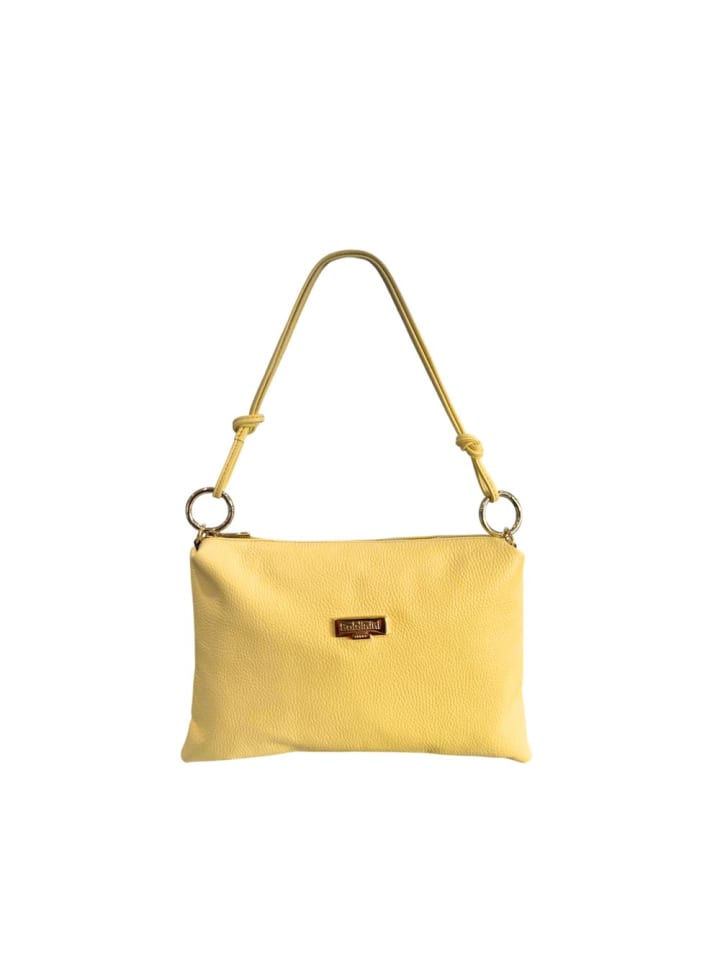 Zweifarbig Gelb Leder Damen Tasche