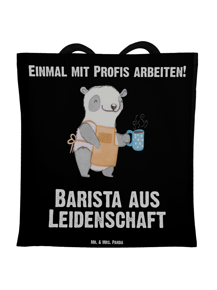 Tote Bag Barista Leidenschaft mit Spruch in Schwarz