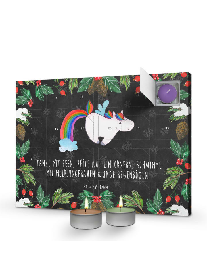 Adventskalender Einhorn Fliegendes Pferd mit Sp... in Kreidetafel