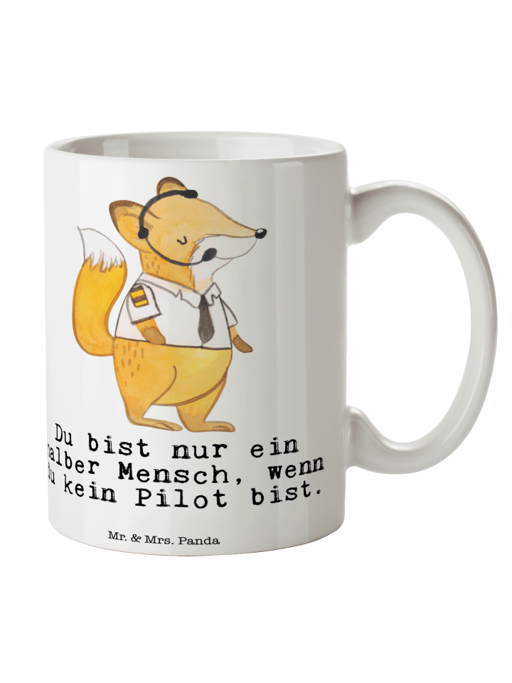 Tasse Pilot Herz mit Spruch in Weiß