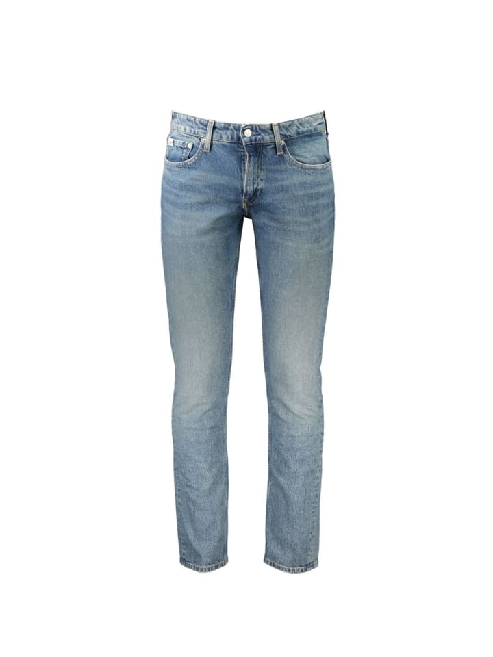 Blau Baumwolle Herren Slim Jeans