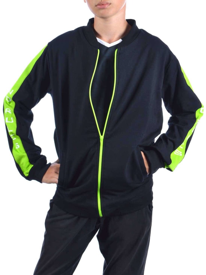 Sweatshirt in Schwarz-Hellgrün