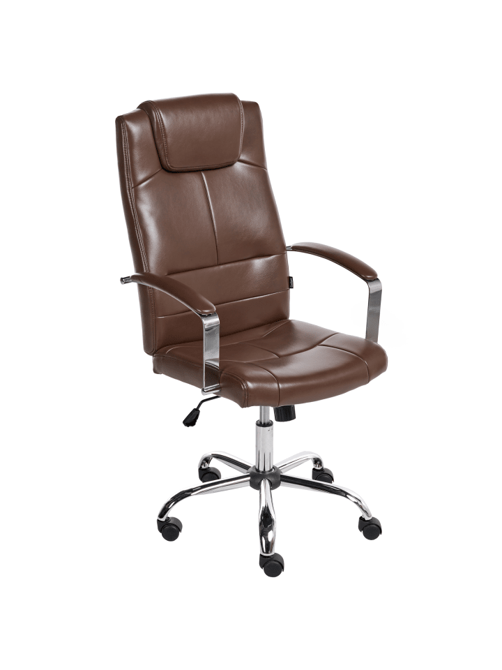 Bürostuhl WINNER in Braun/Silber/Schwarz - (W) 60 x (H) 112 x (L) 60 cm
