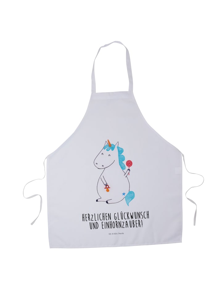 Schürze Einhorn Baby mit Spruch in Weiß