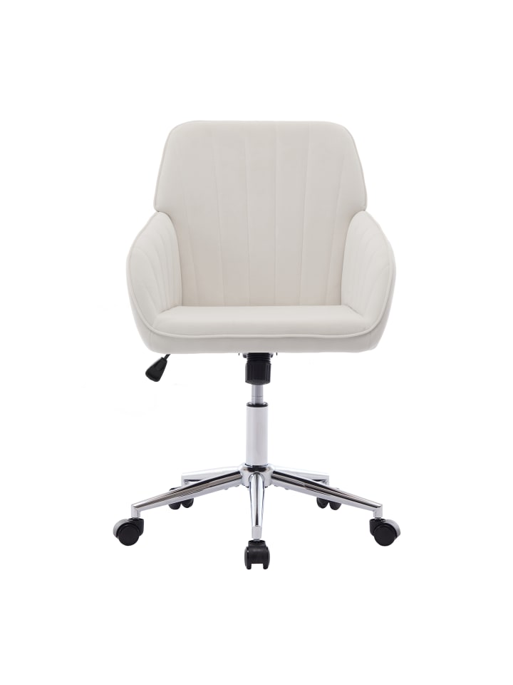Buerostuehle in Weiß ergonomisch Sitzhöhe 50-59 cm 360 Grad drehbar