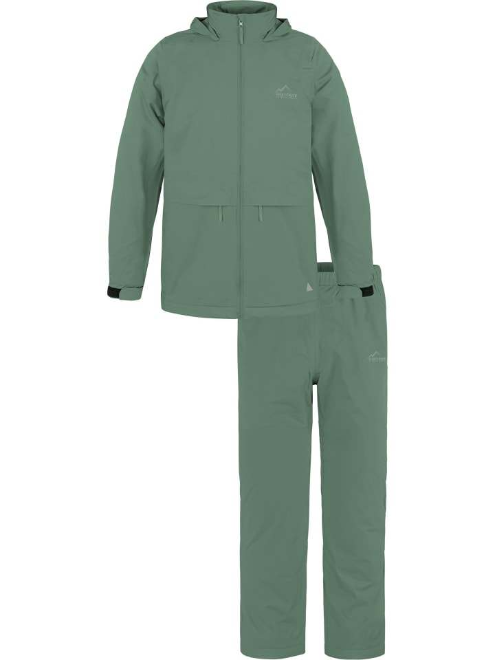 Kinder Regenanzug Regenjacke und Regenhose in Dunkelgrün
