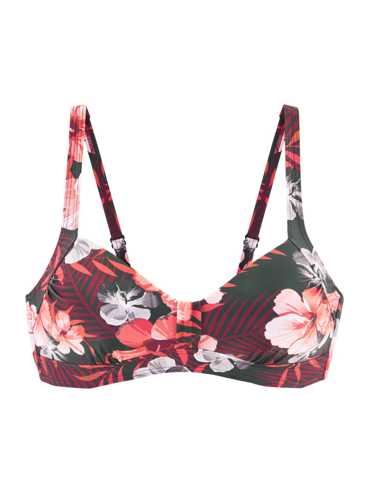 Bandeau-Bikini-Top in oliv-orange
