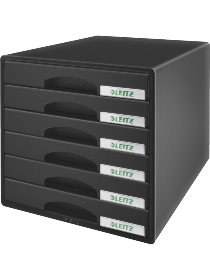Schubladenbox Plus 6 Schubladen Polystyrol schwarz