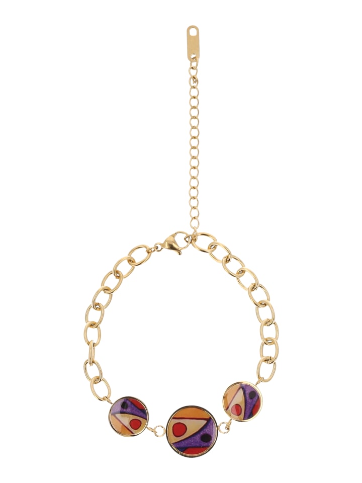 Women Bracalet With Lobster Clasp in Gold Multicolor