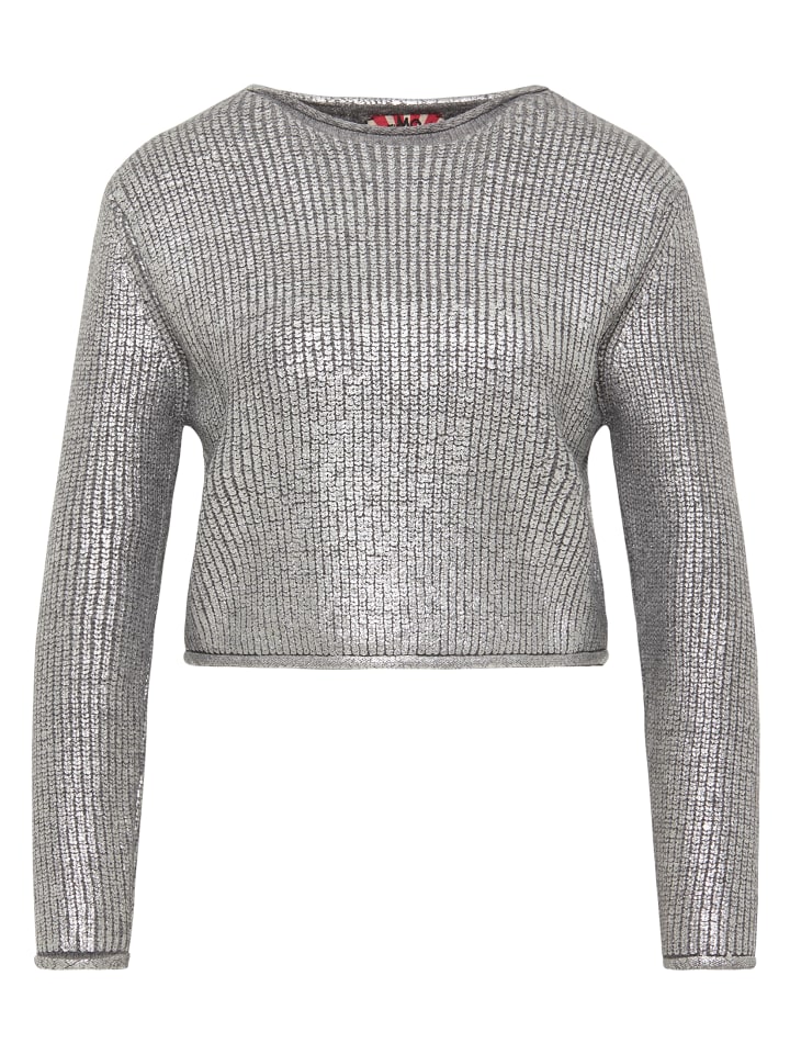 Damen Strickpullover in Silbergrau