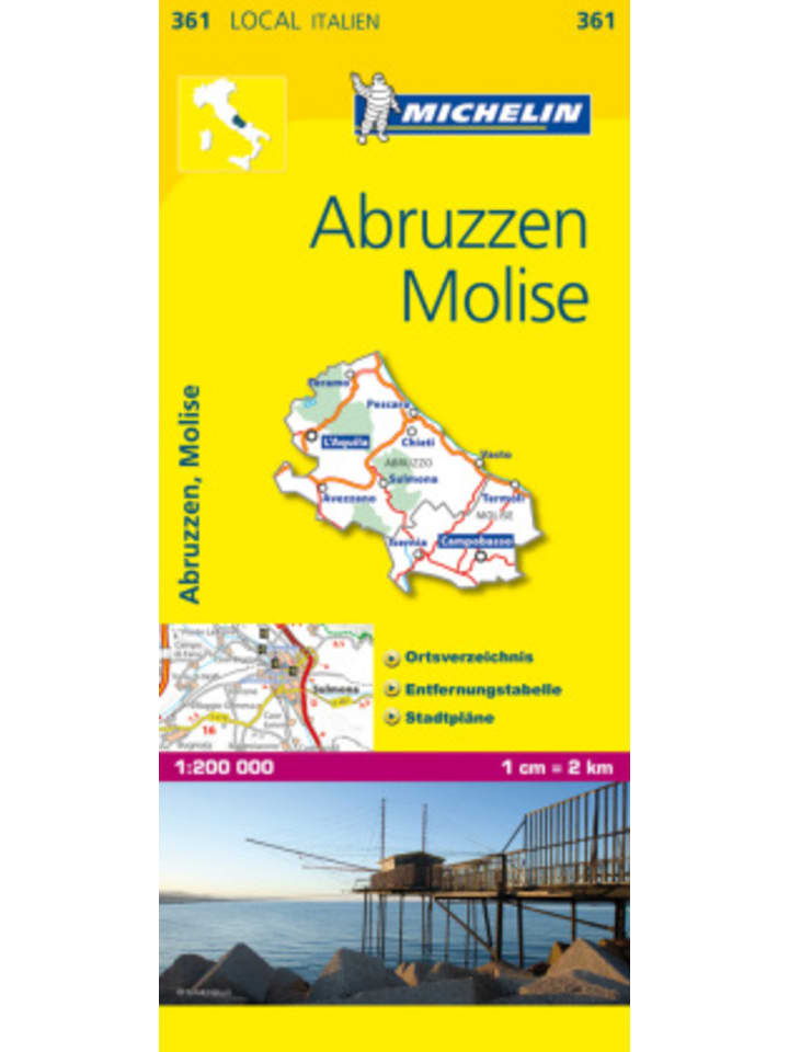 Landkarte/Globus - Michelin Karte Abruzzen, Molise. Abruzzo, Molise