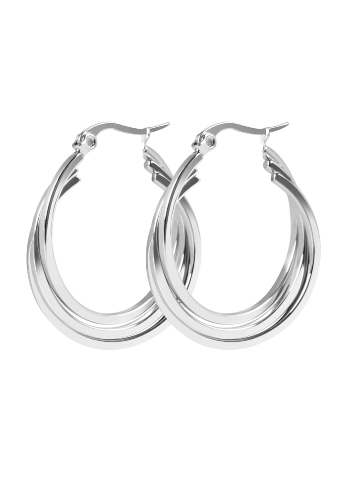 Damen Ohrringe – Creole aus Edelstahl in silber
