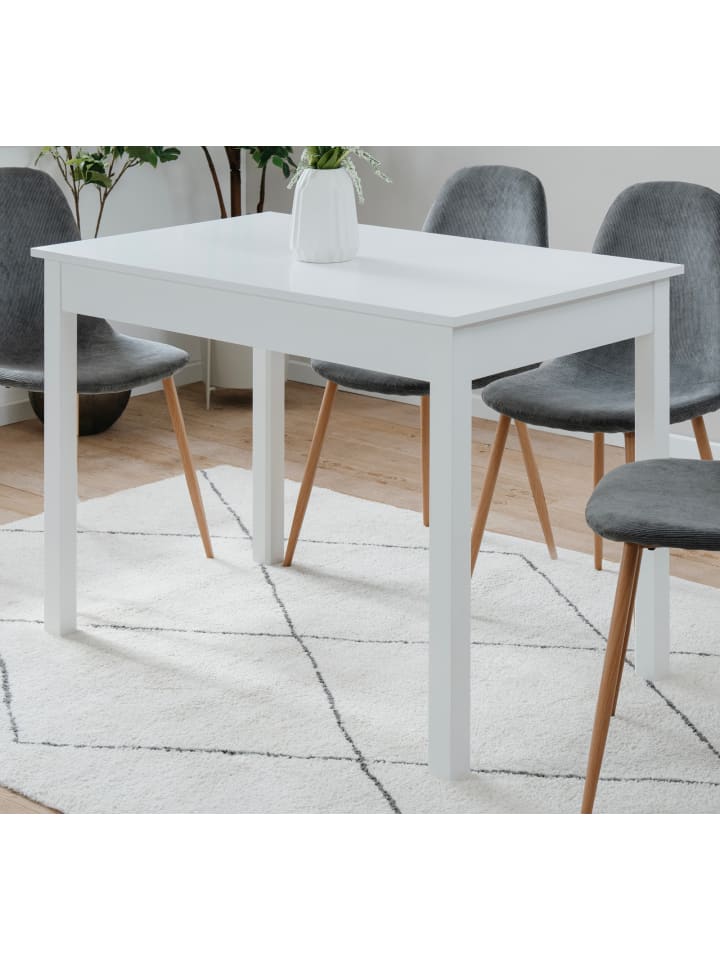 Esstisch weiß 110 x 67 cm, Küchentisch in modernem Design