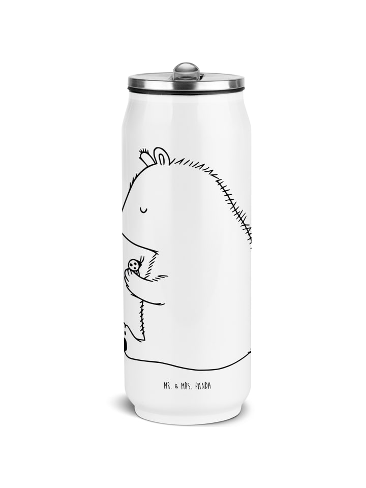 Wasserflasche Bär Marienkäfer ohne Spruch in Weiß