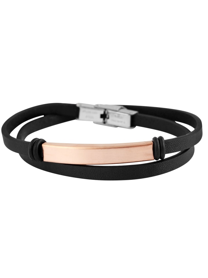 Unisex Armband – Wickelarmband aus Leder 42 cm in schwarz
