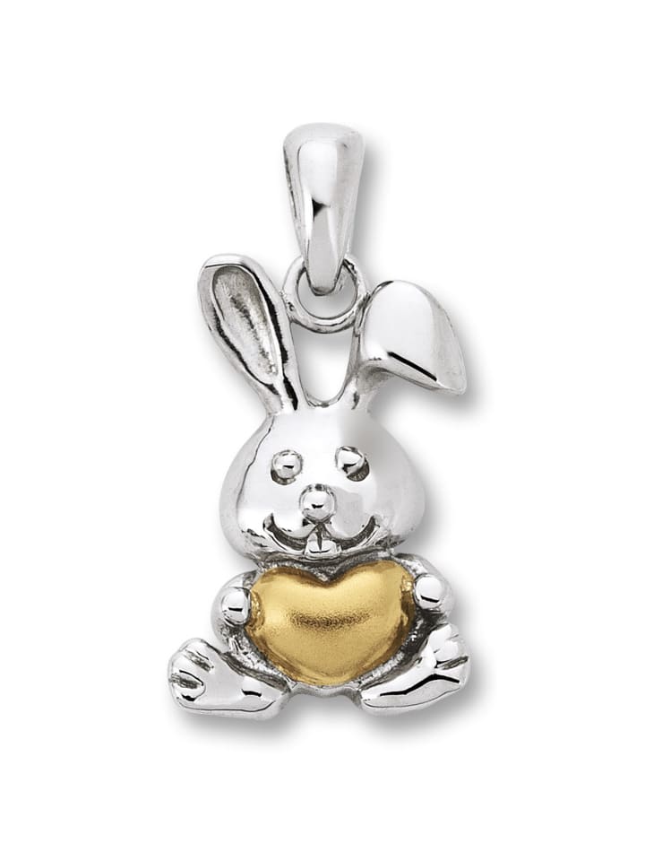 Hase Anhänger aus 925 Silber in silber